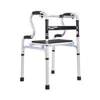 BNSDMM rollator Walker with seat Walker - Old Man Walker Tanding Walker Standing Frame Aluminum Alloy Disabled Walking Aid Adjustable Height Foldable Walking Bracket