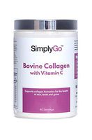SimplyGo Bovine Collagen | 40 Servings | 200g | High Strength Collagen Powder Supplement for Men or Women| Designed for Skin, Joints & Teeth | Simply Add Powder to Drinks