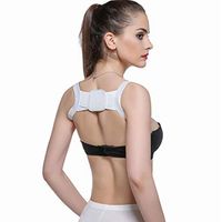 Portable Posture Corrector Back Brace Strap Shoulder Alignment Upper Back Pain Relief Comfortable (White)