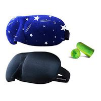 Kuershuang 3D Sleep Mask 2 Pack,Soft Eye Mask for Sleeping Dry Eyes Yoga Travel,Best Eye Mask for Sleeping Men & Women,Sleep Aid Block Light Protect Eyes,Black/Blue