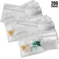 Pill Pouch Bags - (Pack of 200) 3" x 2.75" - BPA Free, Poly Bag Disposable Zipper Pills Baggies, Daily AM PM Travel Medicine Organizer Storage Pouches, Best Clear Reusable with Write-on Labels
