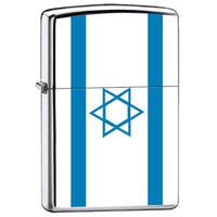 Zippo "Flag of Israel" High Polish Chrome Lighter, 7960