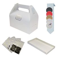 Billion times Treat Boxes, Decorative Kraft Gift Box, Set of 30 Bakery Cake Cupcake Cookies Chocolate Box, 30 Trays and 32 Stickers Included (White)