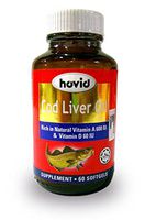 HOVID Cod Liver Oil Rich in Natural Vitamin A 600 IU & Vitamin D 60 IU 240Mg 60S