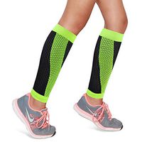 SWOLF Calf Compression Sleeve Women, Athletic Calf Compression Socks for Running, Cycling, Hiking, Travel - Sports Leg Support Sleeve for Shin Splint, Calf Pain Relief (Green, S/M)