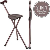 Walking Stick Chair Combo, Folding Walking Cane, Switch Sticks Lightweight Adjustable Medical Foldable Cane with Seat, Kensington