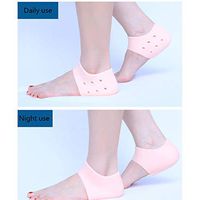 XGXQBS 2 Pairs Silicone Heel Sleeve, Heel Protector for Cracked Foot Skin Care Repair Breathable Soft Heel Cups Plantar Fasciitis Inserts-a