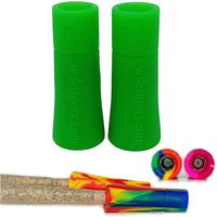 Silicone Cigarette Holder - Smoking Accessories - Tips for Rolling Papers and Raw Papers - 1.5 × 0.28-inch Green - Set of 2