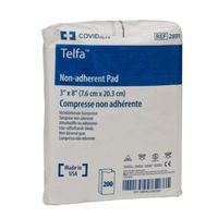 2891 Dressing Telfa Wound LF Non-Sterile Gauze 3x8" Non-Woven 200 Per Box Part No. 2891 by- Kendall Company