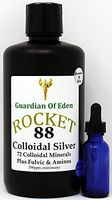 32 Fl Oz Rocket 88 Colloidal Silver plus Trace Minerals & Aminos, 200 ppm by Guardian Of Eden. Dropper bottle included