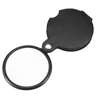 uxcell Magnifying Glass, 60mm 5X Pocket Folding Magnifier Loupe Magnifying Glass with Leather Case (Black)