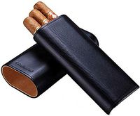 No band LFSP Three Loaded Travel Humidor Cigar Cases, A Portable Humidor Cedar Wood Humidor Tube Sets, (Color: Black, Size: 4.5 18 7.8CM)