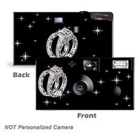 5 Shimmering Engagemnt on Black Wedding Disposable Cameras, Anniversary, Single use, Flash WM-53680-C