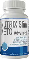Nutrix Slim Keto Advanced Pills Weight Loss Supplement, Appetite Suppressant with Ultra Advanced Natural Ketogenic Capsules, 800 mg Fast Formula with BHB Salts Ketone Diet Boost Metabolism and Focus