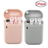 2 Pack Reusable Silicone Straws Stainless Steel Drinking Straws, Metal Straws, Food-Grade Portable Drinking Straws with Case and Cleaning Brush for Party Travel Outdoor