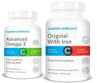Cooper Complete - Original Multivitamin with Iron and Advanced Omega-3 - Daily Multivitamin and Mineral Supplement Plus Fish Oil Supplement - 30 Day Supply