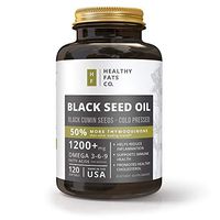 Premium Organic Black Seed Oil Softgel Capsules, 1200 Milligrams Per Serving, Made from Cold Pressed Black Cumin Seeds, Highest in Thymoquinone, Pure Nigella Sativa by the Healthy Fats Co 120 Softgels