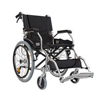 Lightweight Foldable Flight Attendant-controlled Lightweight Travel Wheelchair Small Folding Volume Removable Foldable Aluminum Footrests Self Can Loading 160kg（100 62 87cm） lightweight propelled
