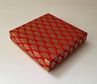 Set of 10, Square Gift Boxes, Indian Weddings, Diwali Gift, Fancy Gift Box, Indian Sweets or Mithai Box, Party Favors, Mehndi & Sangeet Gifts, Eid, Christmas (Red, Small Square : 6.25”x 6.25”x 1.5”)