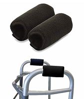 Universal Walker Padded Hand Grip Covers, Premium Medical Soft Cushion Memory Foam Core Padding, Moisture Wicking, Comfort, Washable, Black