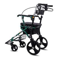 III- Folding Rollator Walker- 4 Wheel Medical Rolling Walker with Seat & Bag - Mobility Aid for Adult Senior Elderly & Handicap - Aluminum Transport Chair