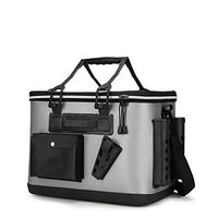Fishing Bucket Fishing Bucket Multi-functional Fish Bucket Fish Guard Bucket Waterproof Fishing Box Live Fish Bucket For Men Collapsible Water Bucket (Color : Gray, Size : 45x31x28cm)