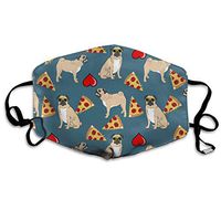 Unisex Mouth Mask Fashion Cute Pugs and Pizza Surgical Masks Half Face Earloop for Outdoor Cycling