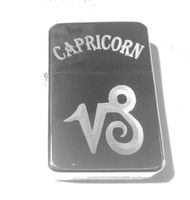 Vector KGM Thunderbird Custom Lighter - Capricorn Celtic Horoscope Star Zodiac Sign Logo Silver High Polish Chrome Rare!