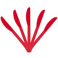 JAM PAPER Premium Utensils Party Pack - Plastic Knives - Red - 48 Disposable Knives/Pack