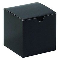 Aviditi Gloss Gift Boxes, 4" x 4" x 4", Black, Pack of 100 (GB444BK)