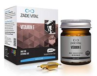 Zade Vital Vitamin E Revitalizes and Protects Skin & For Use as DIY Cosmeceuticals & Makeup in Twist-Off 30 Softgels, Easy to Use, 100% Cold Press, Non GMO, GMP, 1 Month Supply