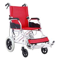 Wheelchairs Wheelchair Aluminum Alloy Wheelchair Folding Wheelchair Old Trolley Scooter Can Bear 100 kg (Color : Red, Size : 538994cm)