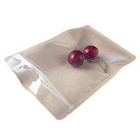 100 PCS Kraft Back Ziplock Flat Pouch - FDA Compliant, 1 OZ to 2 LB-1.5 lb