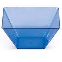 Club Pack of 96 Translucent Blue Plastic Square TrendWare Small Bowls 3.5"