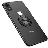 Case Compatible with iPhone XR Case,Crystal Clear Design Cover Transparent Kickstand [Work with Magnetic Car Mount] Slim fit Lightweight but durbe case Protective Bumper Cover (Black)