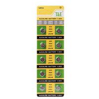 jackyee 10pieces Cell Coin Alkaline Battery AG3 1.55V Button Batteries SR41 192 L736 384 SR41SW CX41 LR41 392 Lamp Chain Finger Light Watch Toys Remote Battery Black