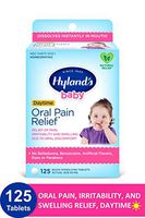 Hyland's Baby Oral Pain Relief Tablets with Chamomilla, Soothing Natural Relief of Oral Discomfort, Irritability, and Swelling, 125 Count