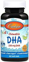 Carlson - Kid's Chewable DHA, 100 mg DHA, Brain & Vision Function, Growth & Development, Orange, 60 Chewable Softgels