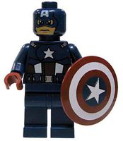 LEGO Marvel Super Heroes Minifigure - Captain America Dark Blue with Shield (6865)
