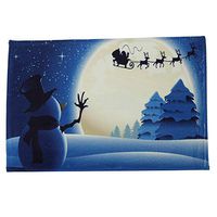 Fullfun 40 x 60cm Non-Slip Doormat Christmas Style Santa Claus Kitchen Bathroom Carpet (H)