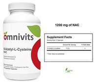 Omnivits N-Acetyl-L-Cysteine 1200mg | NAC Supplement | Supports Antioxidant & Detoxification Activity* | 120 Vegetarian Capsules
