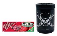 Herb Airtight Container Fresh Kettle with Juicy Jay's Raspberry 1.25 Flavored Hemp Rolling Papers 1 Count DC Crafts Nation- Jolly Roger