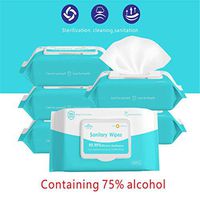 Alcohol Wipes, Wet Wipes, 75% Alcohol Detergent Wipes, Multifunctional Household Cleaning for Hand Home House Travel Office Electronics School All-Purpose (6 Packs, 8"x6", 300 Wipes)