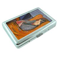 Virginia Woolf Em6 Hip Silver Cigarette Case Id Holder Metal Wallet 4" X 2.75" RFID Protection