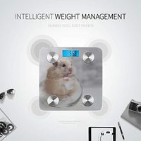 LYAOE Bluetooth Body Fat Scale Hamster Glass Cup Smart Wireless Scale with LCD Display Measuring Body Weight Bmi and Health Digital Scale