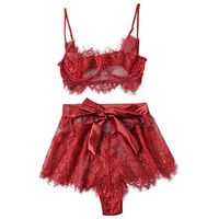 Women Lace Lingerie,Fashion Sexy for Women 2019 New Women Lace Bra and Panty Patchwork Bow Sexy Lingerie Underwear Sleepwear Suit 2PC Set, Viviplus Clothing