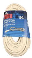 Leviton C6851-GCW RG6 Coax Cable, Gold Plated, 100-Feet, White