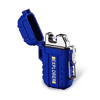 BOLLAER Outdoors Rechargeable Lighter, Innovative Flameless Plasma Lighter, Flameless Windproof Lighter for Camping Hiking Adventure， Outdoor Survival Enthusiast Best Gift (Blue)