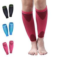 HiRui Calf Compression Sleeves, Calf Brace Shin Guards Calf Support Leg Compression Socks for Soccer Cycling, Shin Splint, Varicose Vein, Calf Pain Relief, Travel Nurses Runners (Pair) (Pink, L)