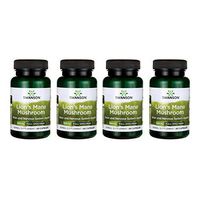 Swanson Lion's Mane Mushroom Memory Support Mental Focus Brain Booster Herbal Supplement Hericium Erinaceus (Mycelium Biomass) 500 mg 60 Capsules (4 Pack)